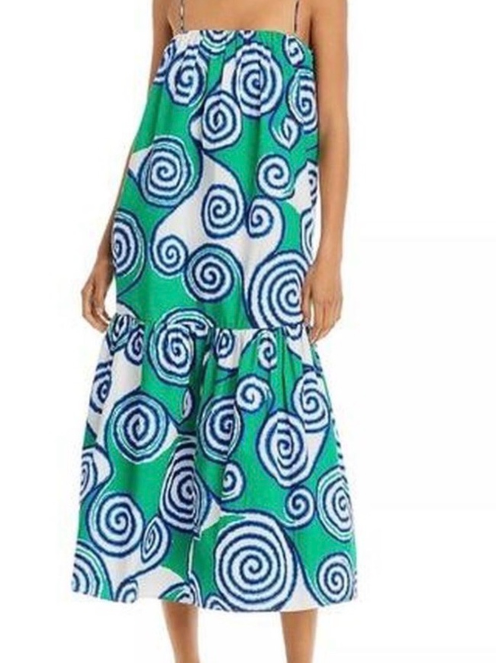 NWT ARCHIVE Rhode Swirl Maxi Dress With Inner Smocked Bandeau Size M/L